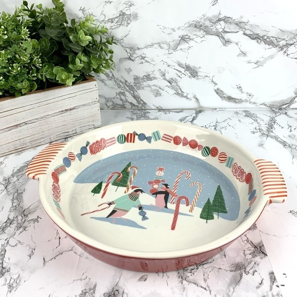 New! Anthropologie Christmas Pie Dish - Picture 4 of 5